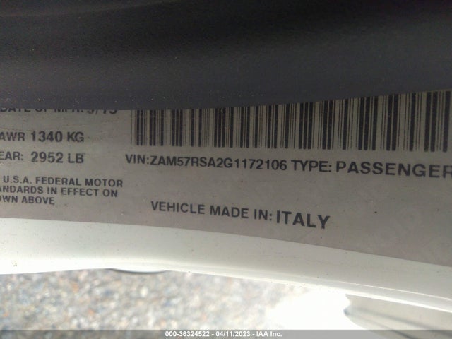 ZAM57RSA2G1172106 Maserati GHIBLI S