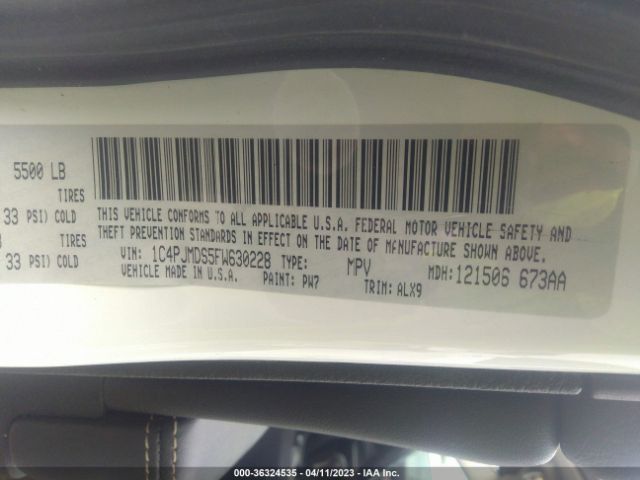 1C4PJMDS5FW630228 Jeep Cherokee Limited