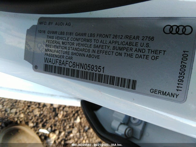 WAUF8AFC6HN059351 Audi A6 PREMIUM