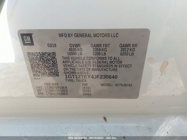 GMC Sierra 2500hd Slt 2018 1GT12TEY4JF230640 Image 9