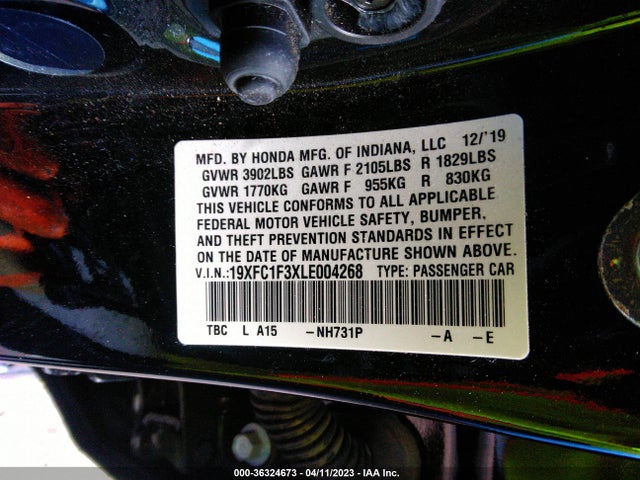 Honda Civic Sedan Ex 2020 19XFC1F3XLE004268 Image 9