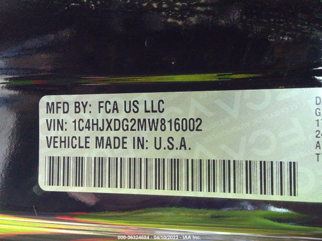 1C4HJXDG2MW816002 Jeep Wrangler Unlimited Sport S