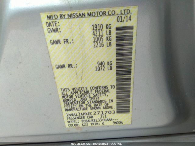 1N4AL3APXEC271703 Nissan Altima 2.5 S