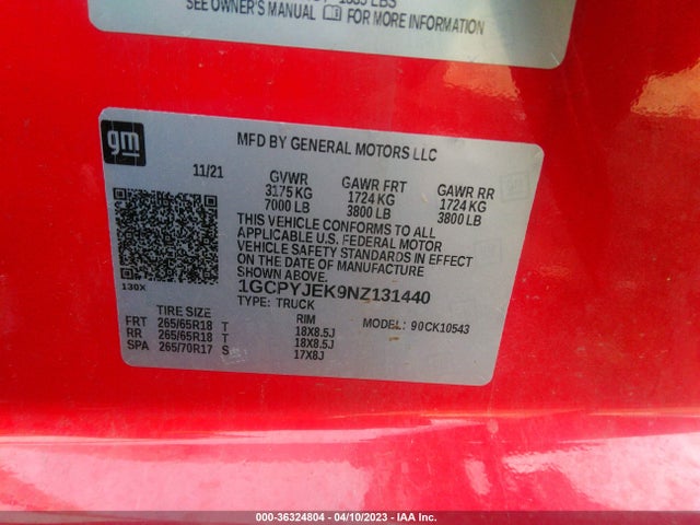 Chevrolet Silverado 1500 Ltd Lt 2022 1GCPYJEK9NZ131440 Image 9