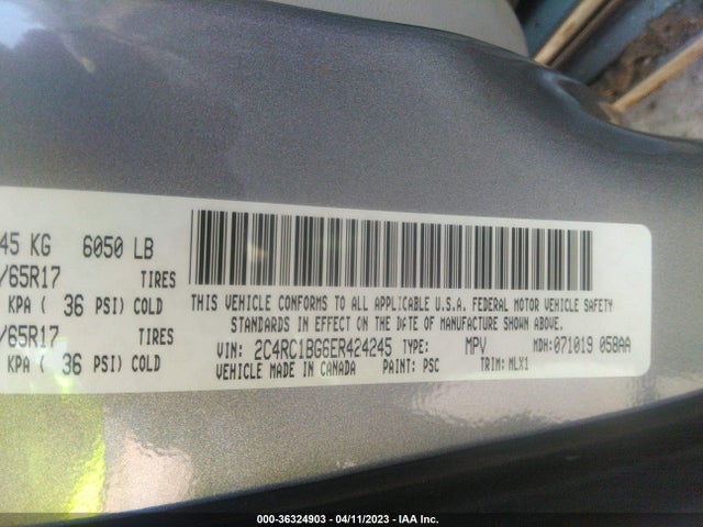2C4RC1BG6ER424245 Chrysler Town & Country Touring