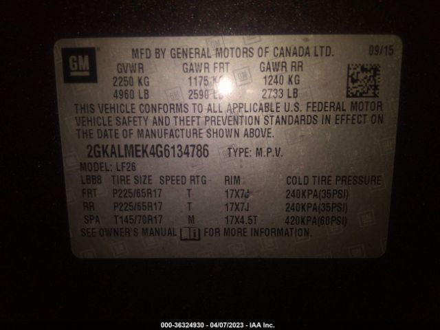 2GKALMEK4G6134786 GMC Terrain Sle