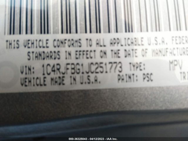 1C4RJFBG1JC251773 Jeep Grand Cherokee Limited