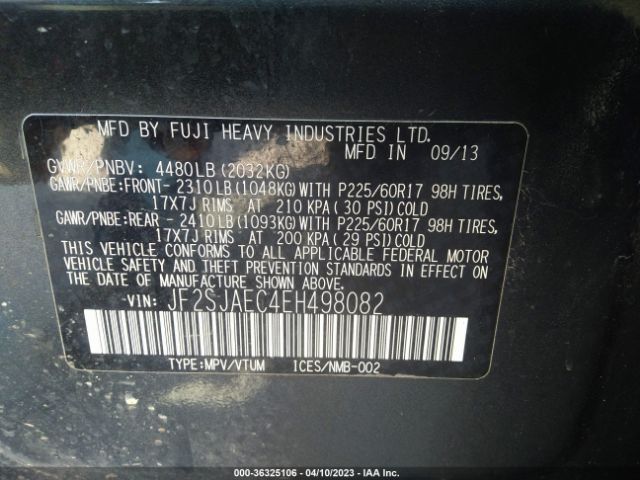 JF2SJAEC4EH498082 Subaru Forester 2.5i Premium