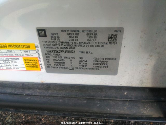 1GKKVSKDXHJ184623 GMC Acadia Limited Limited