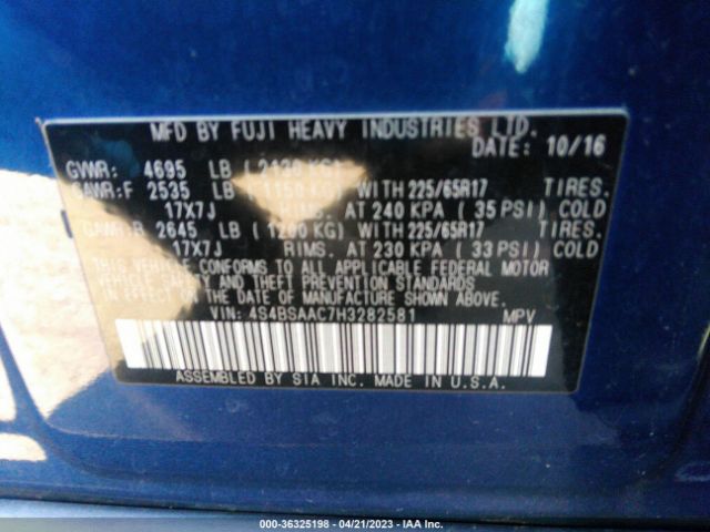 4S4BSAAC7H3282581 Subaru OUTBACK