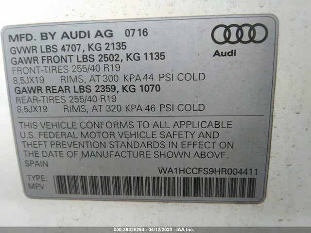WA1HCCFS9HR004411 Audi Q3 Premium Plus