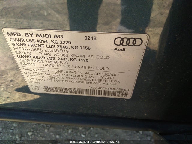 Audi Q3 Premium Plus 2018 WA1JCCFS4JR028431 Image 9
