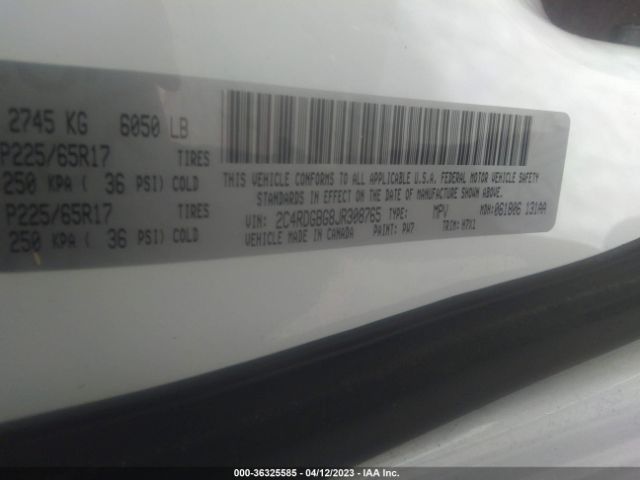 2C4RDGBG8JR308765 Dodge Grand Caravan Se