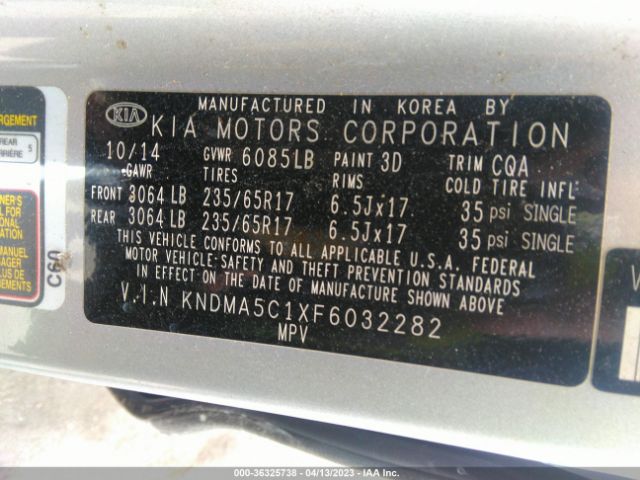 KNDMA5C1XF6032282 KIA Sedona L