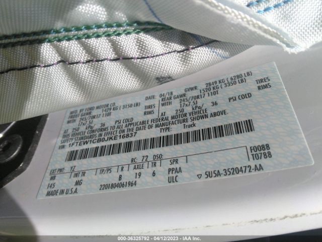 1FTEW1CB0JKE16837 Ford F-150 Xl/xlt