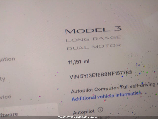 Tesla Model 3 Long Range 2022 5YJ3E1EB8NF157783 Image 7