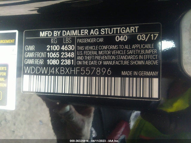 WDDWJ4KBXHF557896 Mercedes-Benz C-class C 300