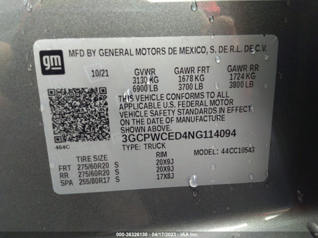 Chevrolet Silverado 1500 Ltd Lt 2022 3GCPWCED4NG114094 Image 9