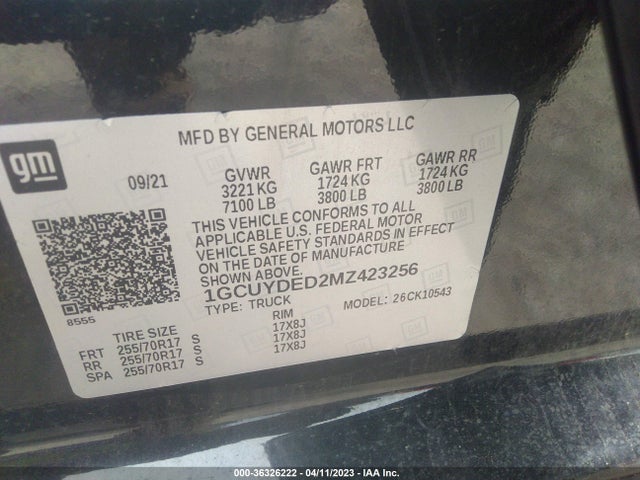Chevrolet Silverado 1500 Lt 2021 1GCUYDED2MZ423256 Image 9