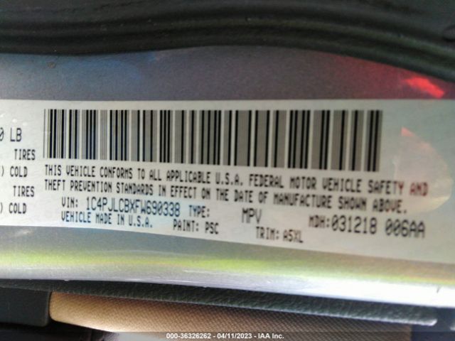 1C4PJLCBXFW690338 Jeep Cherokee Latitude