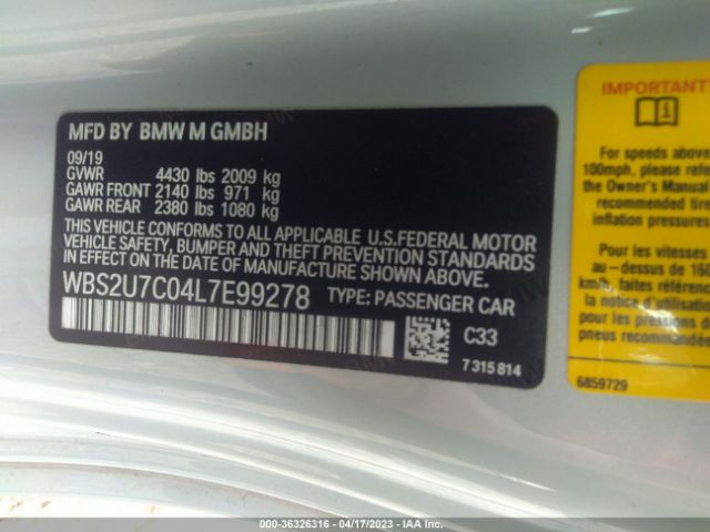 WBS2U7C04L7E99278 BMW M2 Competition