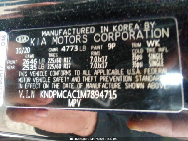 KNDPMCAC1M7894715 KIA Sportage Lx
