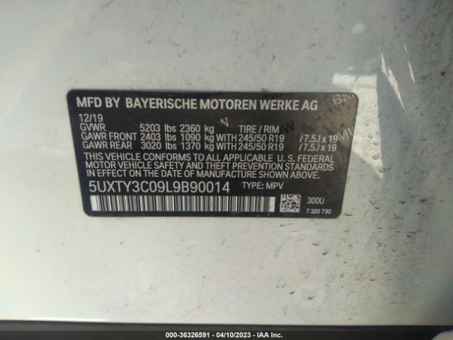 5UXTY3C09L9B90014 BMW X3 Sdrive30i