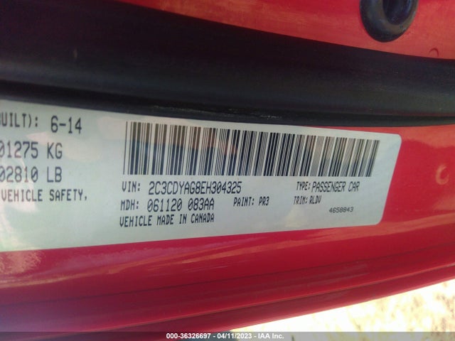 Dodge Challenger Sxt Plus 2014 2C3CDYAG8EH304325 Image 9
