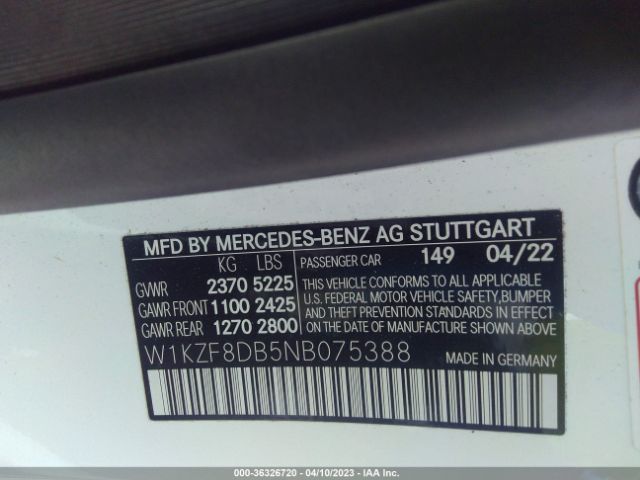 W1KZF8DB5NB075388 Mercedes-Benz E-class E 350