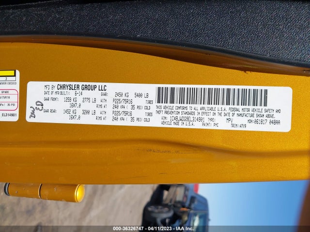 2014 JEEP WRANGLER UNLIMITED SPORT VIN: 1C4BJWDG9EL314901