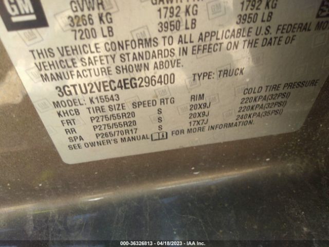 3GTU2VEC4EG296400 GMC Sierra 1500 Slt