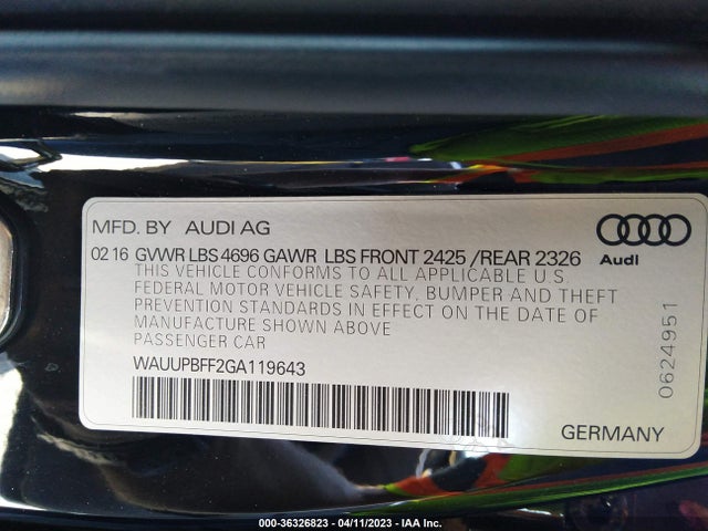WAUUPBFF2GA119643 Audi A3 E-tron Premium