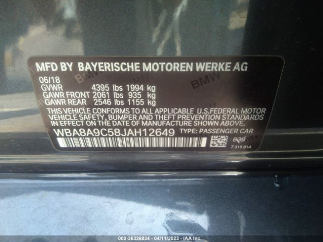 WBA8A9C58JAH12649 BMW 3 Series 320i