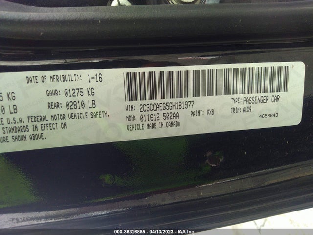 2C3CCAEG5GH181977 Chrysler 300 300c