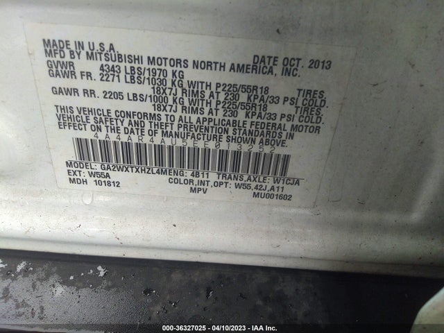 4A4AR4AU5EE013252 Mitsubishi Outlander Sport Se