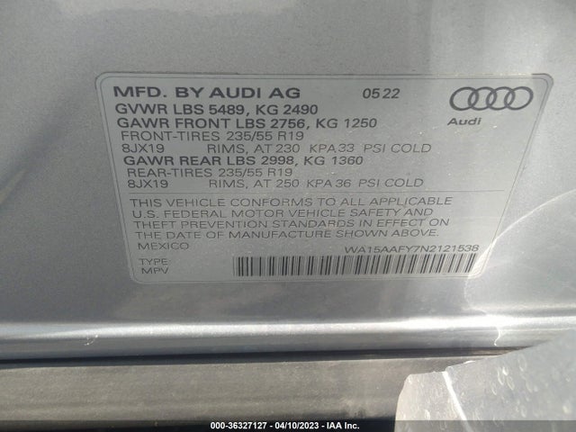 2022 Audi Q5, VIN: WA15AAFY7N2121538