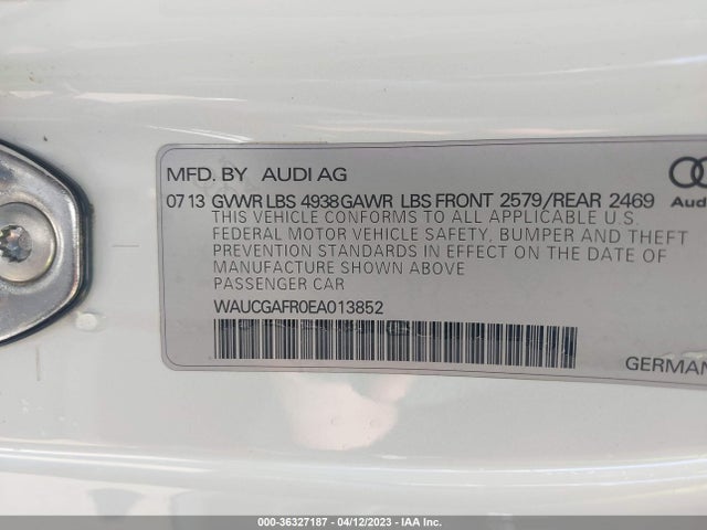 WAUCGAFR0EA013852 Audi S5 Premium Plus