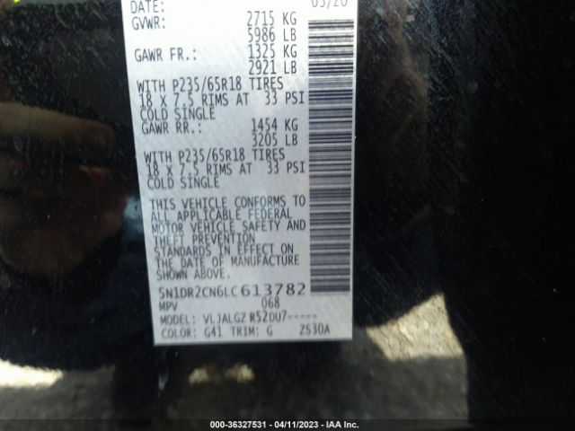 5N1DR2CN6LC613782 Nissan Pathfinder Sl