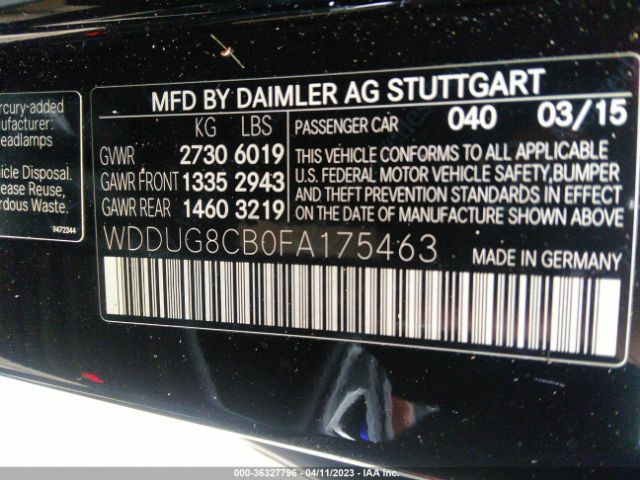 WDDUG8CB0FA175463 Mercedes-Benz S-class S 550