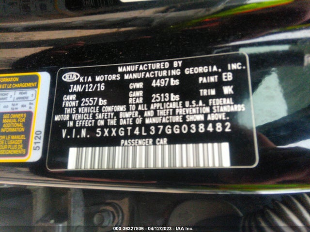 KIA Optima Lx 2016 5XXGT4L37GG038482 Image 10