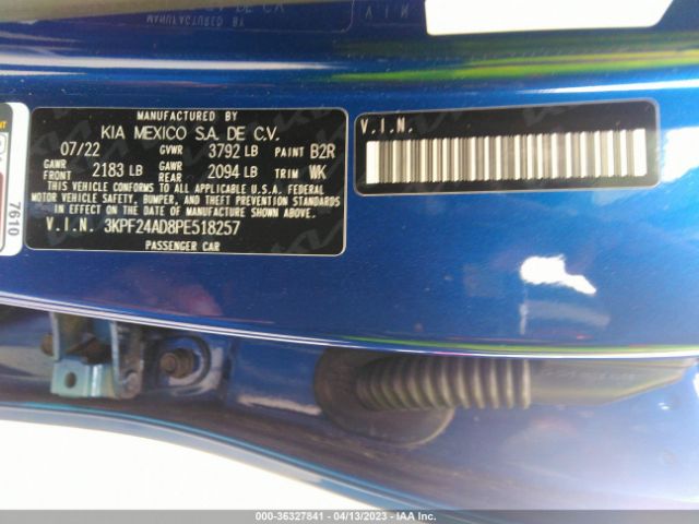 3KPF24AD8PE518257 KIA Forte Lxs