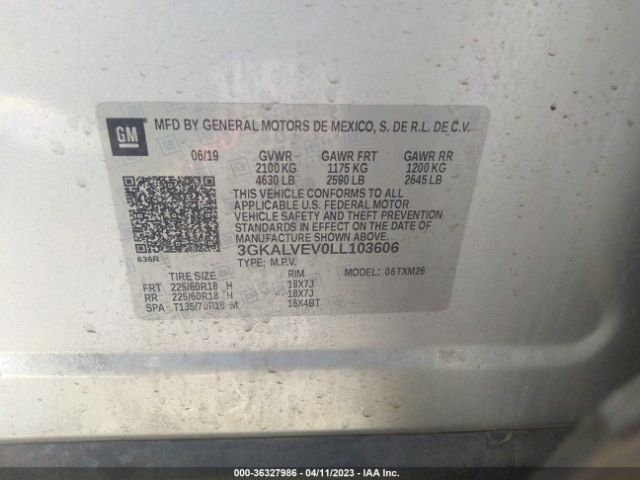 3GKALVEV0LL103606 GMC Terrain Slt