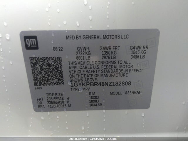 2022 Cadillac XT6, VIN: 1GYKPBR48NZ182808