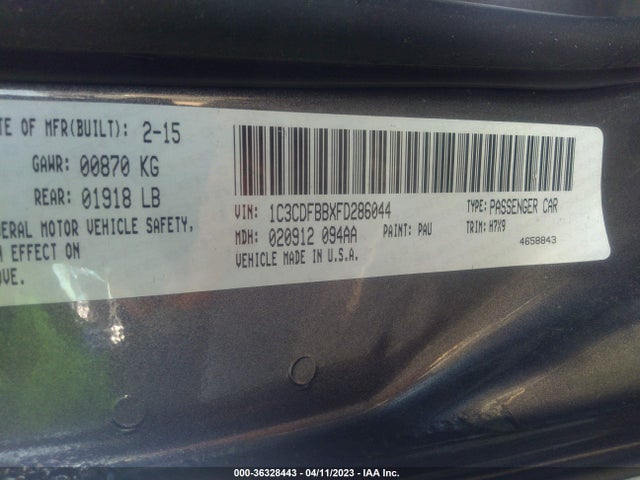 Dodge DART SXT 2015 1C3CDFBBXFD286044 Image 9