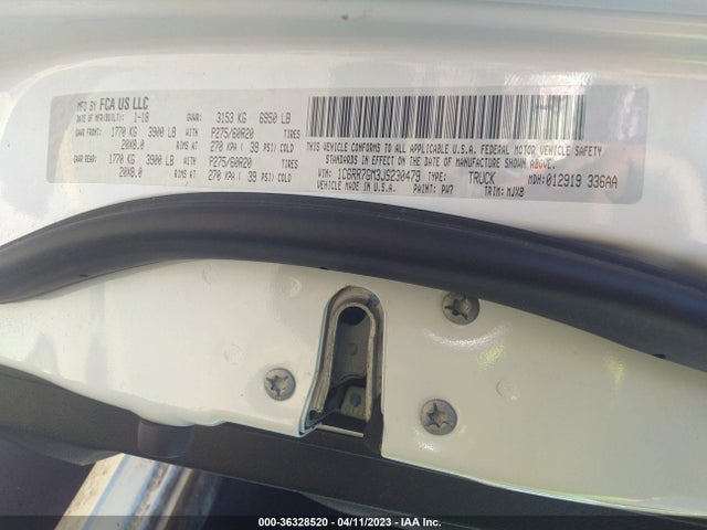 1C6RR7GM3JS230479 RAM 1500 Big Horn
