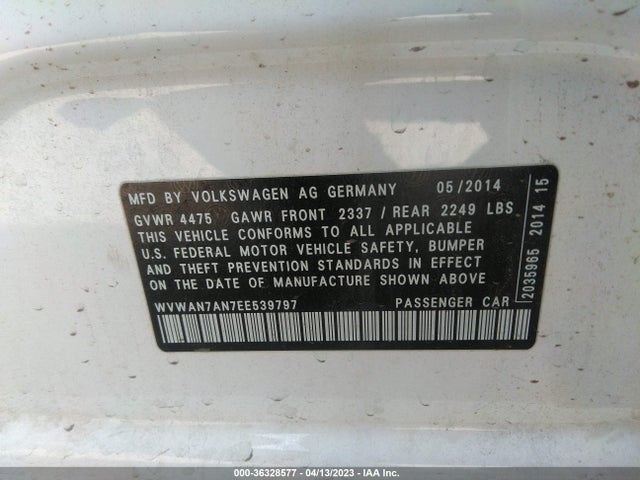 WVWAN7AN7EE539797 Volkswagen CC SPORT