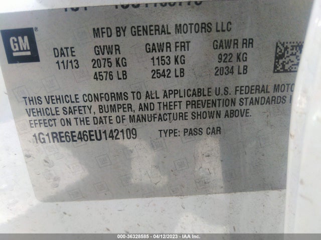 Chevrolet Volt 2014 1G1RE6E46EU142109 Image 10