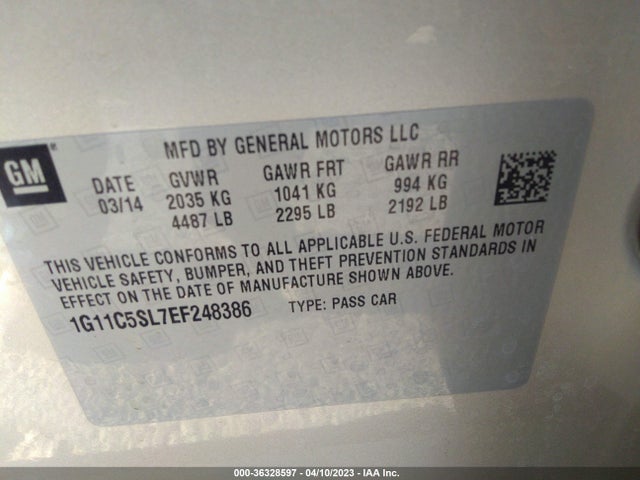 Chevrolet MALIBU LT 2014 1G11C5SL7EF248386 Image 10
