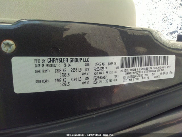 Dodge Grand Caravan Sxt 2015 2C4RDGCGXFR541505 Image 9