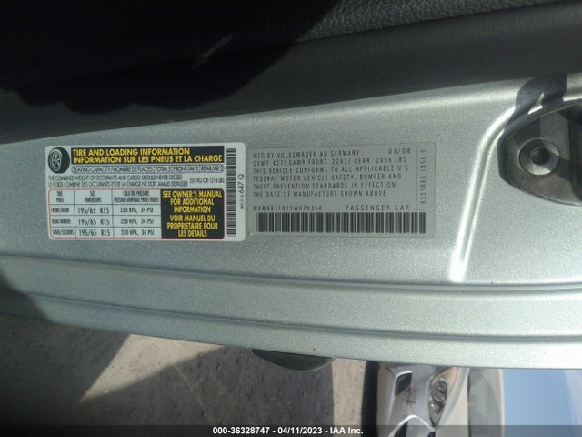 2009 VOLKSWAGEN RABBIT S VIN: WVWBB71K19W076364